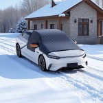 冬季汽车雪挡磁吸加厚半罩车衣防霜遮雪车罩前挡风玻璃遮雪挡批发